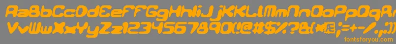 Conduit2ItalicsBrk-Schriftart – Orangefarbene Schriften auf grauem Hintergrund