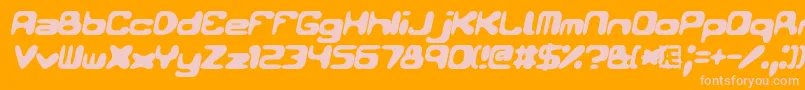 Conduit2ItalicsBrk-Schriftart – Rosa Schriften auf orangefarbenem Hintergrund