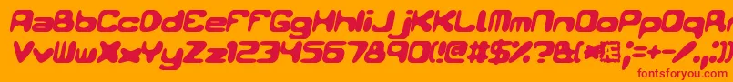 Conduit2ItalicsBrk Font – Red Fonts on Orange Background