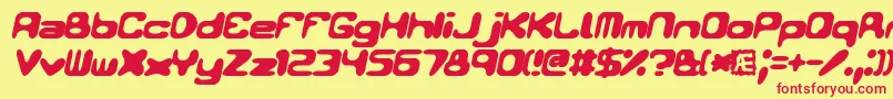 Conduit2ItalicsBrk Font – Red Fonts on Yellow Background
