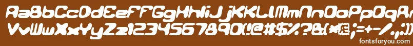 フォントConduit2ItalicsBrk – 茶色の背景に白い文字