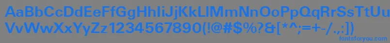フォントUniqueLightBold – 灰色の背景に青い文字