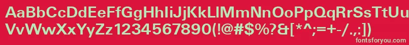 フォントUniqueLightBold – 赤い背景に緑の文字