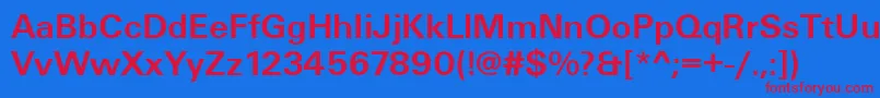 フォントUniqueLightBold – 赤い文字の青い背景