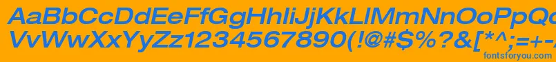 Heaveneticaextd6Medoblsh Font – Blue Fonts on Orange Background