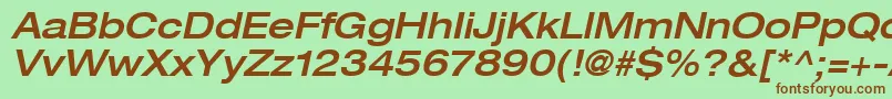 Heaveneticaextd6Medoblsh Font – Brown Fonts on Green Background