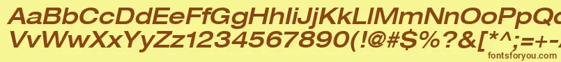 Heaveneticaextd6Medoblsh Font – Brown Fonts on Yellow Background