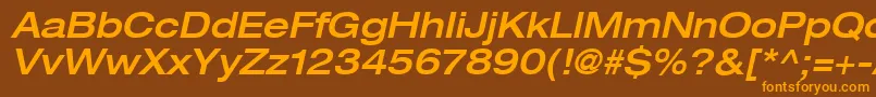 Heaveneticaextd6Medoblsh Font – Orange Fonts on Brown Background