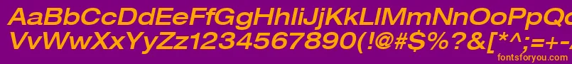 Heaveneticaextd6Medoblsh Font – Orange Fonts on Purple Background