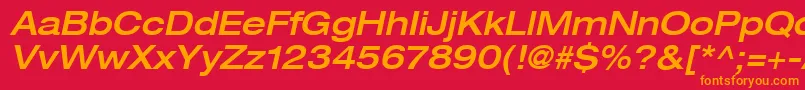 Heaveneticaextd6Medoblsh Font – Orange Fonts on Red Background