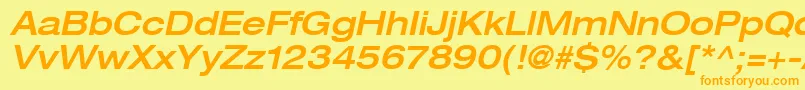 Heaveneticaextd6Medoblsh Font – Orange Fonts on Yellow Background