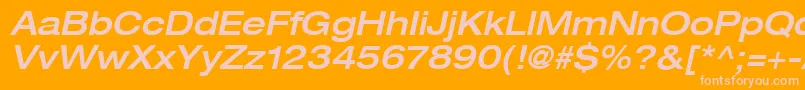 Heaveneticaextd6Medoblsh Font – Pink Fonts on Orange Background