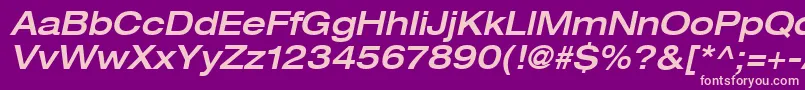 Heaveneticaextd6Medoblsh Font – Pink Fonts on Purple Background