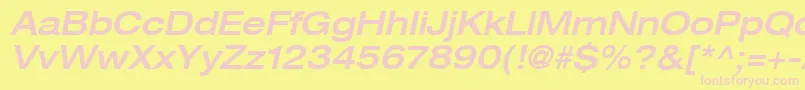 Heaveneticaextd6Medoblsh Font – Pink Fonts on Yellow Background