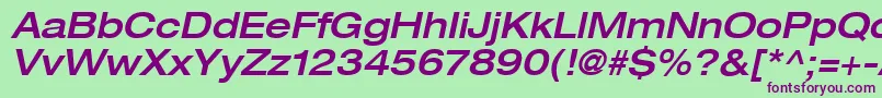 Heaveneticaextd6Medoblsh Font – Purple Fonts on Green Background