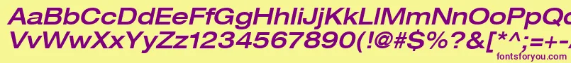 Heaveneticaextd6Medoblsh Font – Purple Fonts on Yellow Background