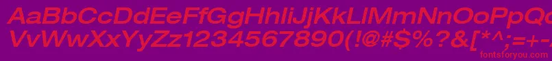 Heaveneticaextd6Medoblsh Font – Red Fonts on Purple Background