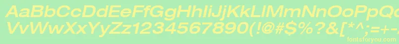 Heaveneticaextd6Medoblsh Font – Yellow Fonts on Green Background