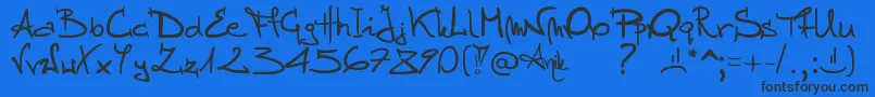 Stellina-Schriftart – Schwarze Schriften auf blauem Hintergrund