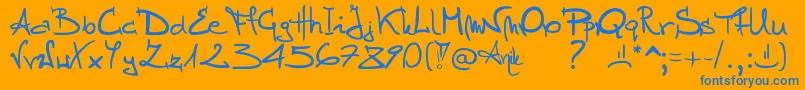Stellina Font – Blue Fonts on Orange Background