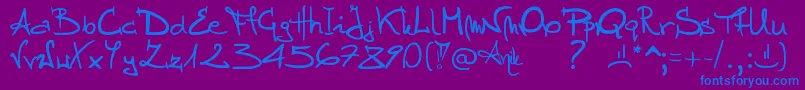 Stellina-Schriftart – Blaue Schriften auf violettem Hintergrund
