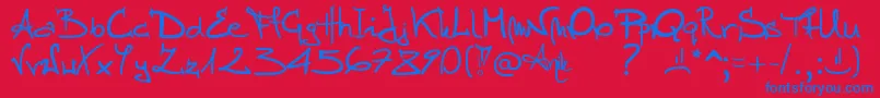 Stellina-fontti – siniset fontit punaisella taustalla