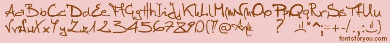 フォントStellina – ピンクの背景に茶色のフォント