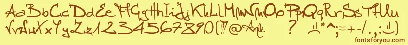 Czcionka Stellina – brązowe czcionki na żółtym tle