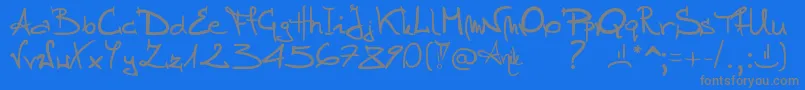 Stellina-fontti – harmaat kirjasimet sinisellä taustalla