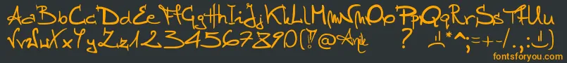 Шрифт Stellina – оранжевые шрифты на чёрном фоне