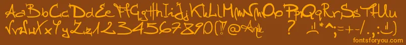 Stellina Font – Orange Fonts on Brown Background