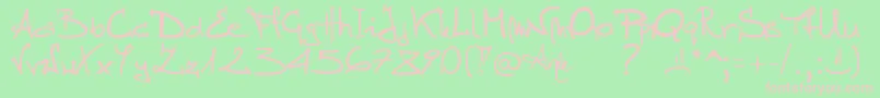 フォントStellina – 緑の背景にピンクのフォント