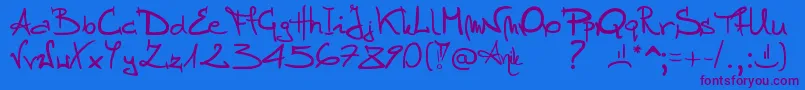 Stellina Font – Purple Fonts on Blue Background
