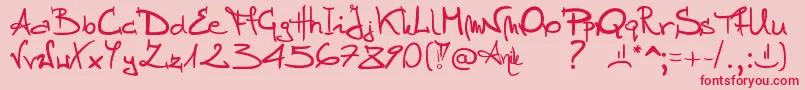 フォントStellina – ピンクの背景に赤い文字