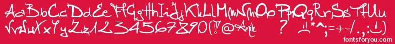 Stellina-fontti – valkoiset fontit punaisella taustalla