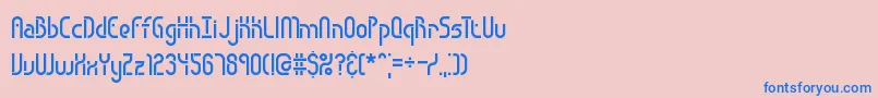 フォントObstacleBrk – ピンクの背景に青い文字