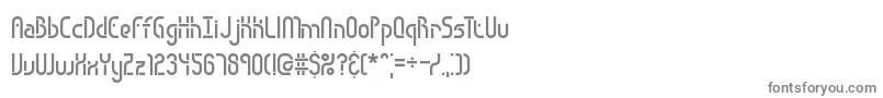 フォントObstacleBrk – 白い背景に灰色の文字