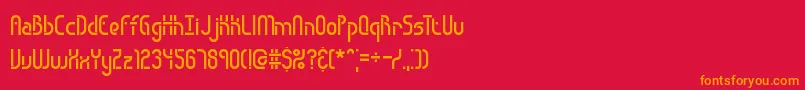 フォントObstacleBrk – 赤い背景にオレンジの文字