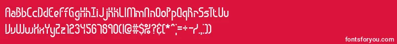 フォントObstacleBrk – 赤い背景に白い文字