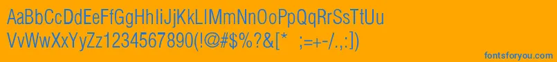 PartridgeCondensedLightLi Font – Blue Fonts on Orange Background
