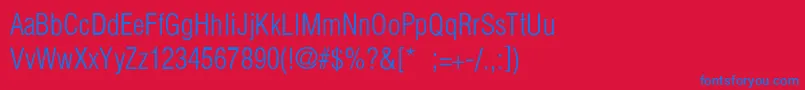 PartridgeCondensedLightLi Font – Blue Fonts on Red Background