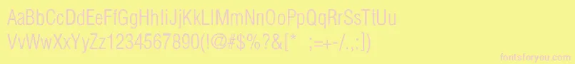 Czcionka PartridgeCondensedLightLi – różowe czcionki na żółtym tle