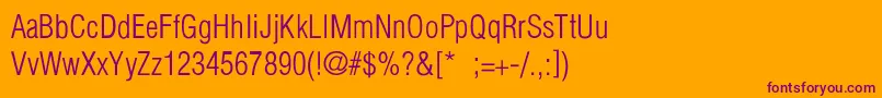 PartridgeCondensedLightLi Font – Purple Fonts on Orange Background