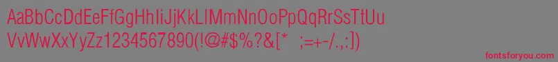 フォントPartridgeCondensedLightLi – 赤い文字の灰色の背景