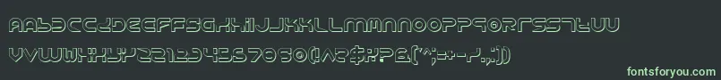 YukonTechShadow-fontti – vihreät fontit mustalla taustalla