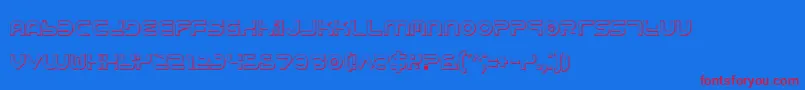 YukonTechShadow Font – Red Fonts on Blue Background