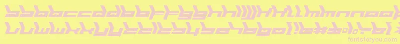 Biomecha-fontti – vaaleanpunaiset fontit keltaisella taustalla