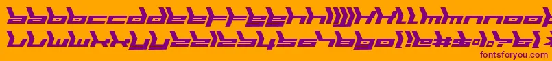 Biomecha-fontti – violetit fontit oranssilla taustalla