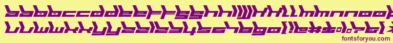 Police Biomecha – polices violettes sur fond jaune