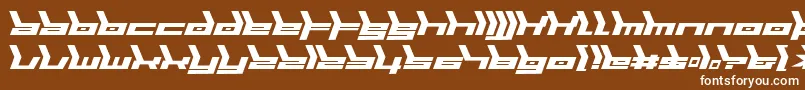 Biomecha Font – White Fonts on Brown Background